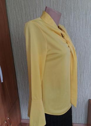 Блузка офісна лимонного кольору4 фото