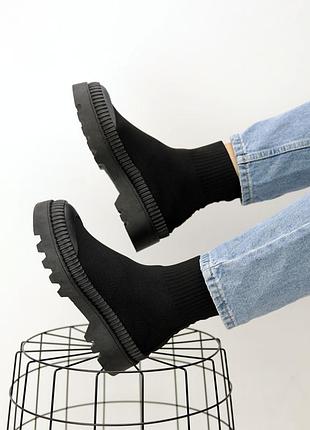 Жіночі черевики челсі осінні,весняні чорні/жіночі черевики челсі осінні, весняні чорні