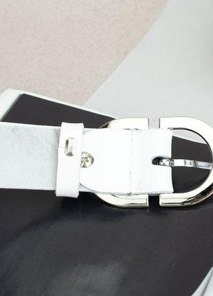 Ремінь жіночий шкіряний білий jk-3075 white (120 см)9 фото