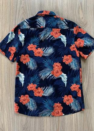 Бавовняна сорочка чоловіча гавайка з квітковим принтом george2 фото