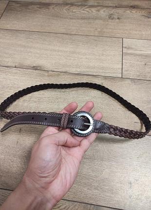 Пояс шкіряний тонки плетений ремінь ремінець ремень кожаный