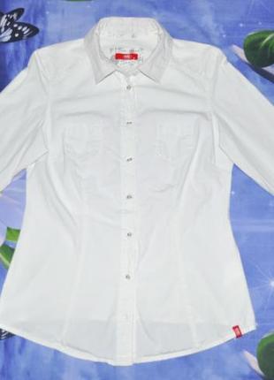 Жіноча біла сорочка edc з довгим рукавом10 фото