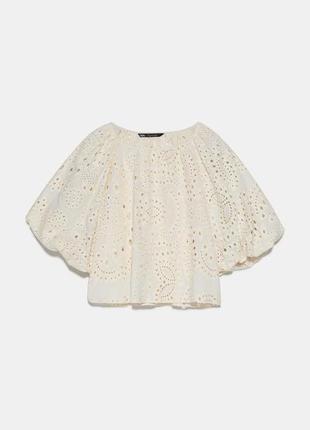 Ажурна блуза коттон zara 2022
