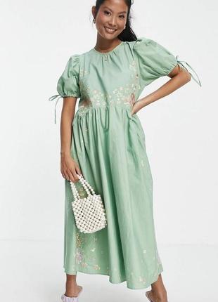 Сукня-міді з вишивкою вишиване плаття міді платье миди с вышивкой