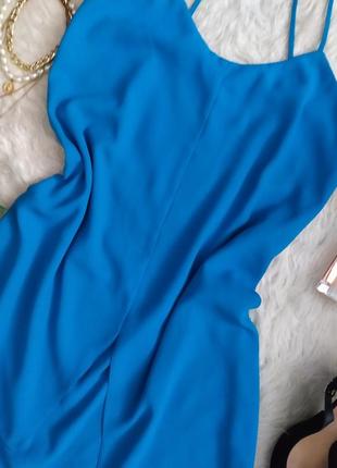 Красива блакитна сукня плаття на тонких бретелях розмір s бренду topshop3 фото