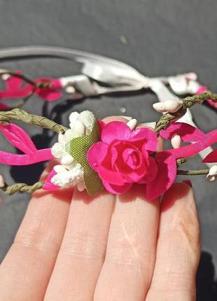 Обруч з квітами вінок віночок з лози