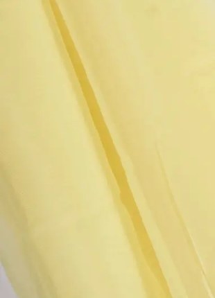 Лимонный тюль шифон (вуаль) однотонный