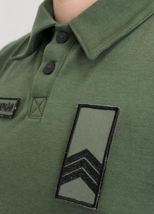 Футболка поло с липучками, военная футболка олива/хаки котон, армейская рубашка под шевроны (размер l)6 фото