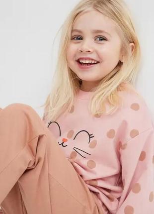 Костюм для дівчинки рожевий cat h&m3 фото