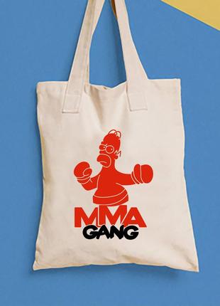 Еко-сумка, шоппер, щоденна з принтом "mma gang гомер сімпсон" push it