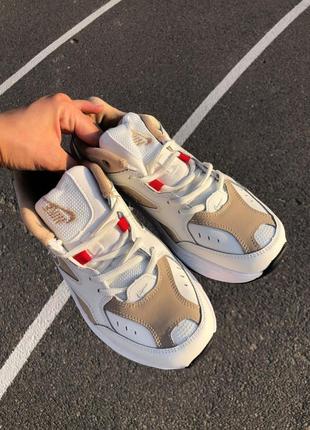 Nike m2k beige red кроссовки найк м2к техно бежевые2 фото