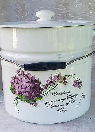 Відро емальоване з кришкою idilia "12242/4" (12л)