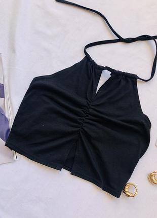 Чорний топ на зав'язках missguided