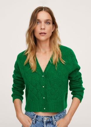 Укорочений кардиган із трикотажу mango