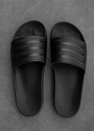 Adidas slides black летние тапочки адидас черные4 фото