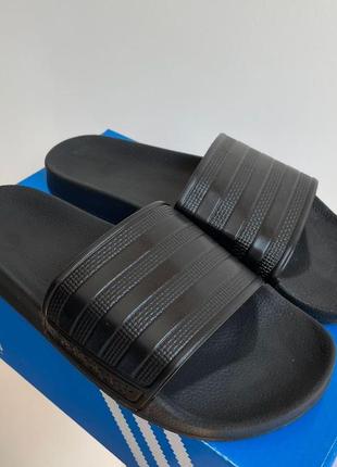 Adidas slides black летние тапочки адидас черные6 фото