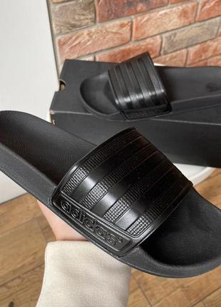Adidas slides black летние тапочки адидас черные7 фото