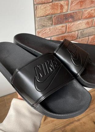 Nike slides black літні тапочки найк чорні10 фото