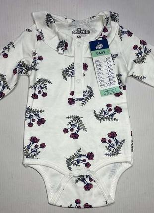 Дитячий боді pepco, so cute, 68 см, 3-6 міс. новий!