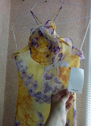 Платье в цветочный принт zara2 фото