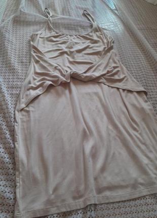 Нюдова трикотажна сукня на бретельках сарафан asos2 фото
