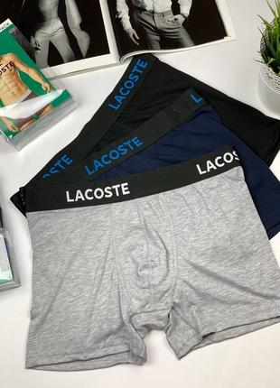 Мужские трусы lacoste комплект из 3 штук набор мужского белья8 фото