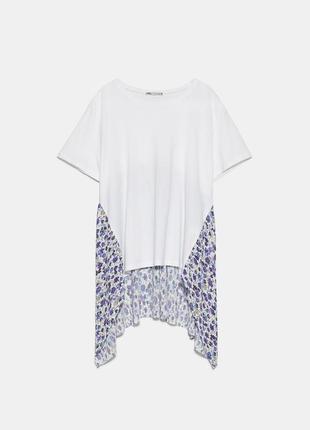 Асиметрична комбінована футболка блузка zara зара