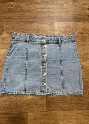 170 грн💜джинсовая юбка на пуговицах pull&bear фирменная короткая