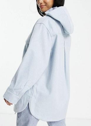 Блакитне пальто сорочка з вовною3 фото