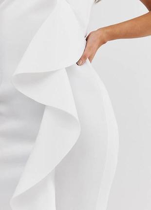 Стильне біле плаття з неопрену 46 розмір3 фото