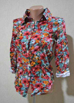 Блуза рубашка цветы1 фото