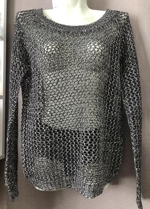 Светр світшот пуловер брендова накидка перлинна сітка з люрексом