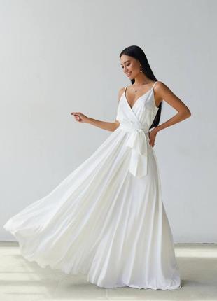 Свадебное платье на роспись, сукня на розпис, белое вечернее платье, біла вечірня сукня, вечернее белое платье, нарядное длинное платье белое шлейки3 фото