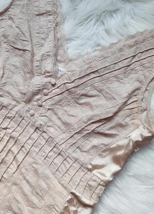 2 вещи по цене 1. красивая нежная бежевая блуза вискоза в бельевом стиле с кружевом next2 фото