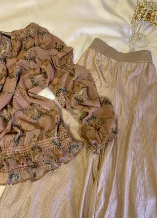 Женская легкая шифоновая блуза в цветочный принт зара zara zara