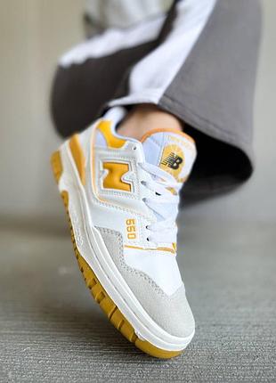 Мужские кроссовки new balance 550 white yellow 40-41-42-43-44-453 фото