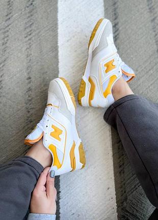 Мужские кроссовки new balance 550 white yellow 40-41-42-43-44-454 фото