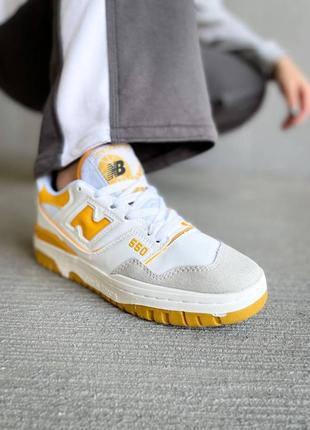 Мужские кроссовки new balance 550 white yellow 40-41-42-43-44-458 фото