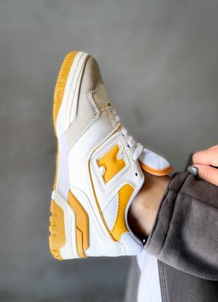 Мужские кроссовки new balance 550 white yellow 40-41-42-43-44-459 фото