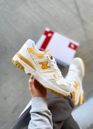 Мужские кроссовки new balance 550 white yellow 40-41-42-43-44-45