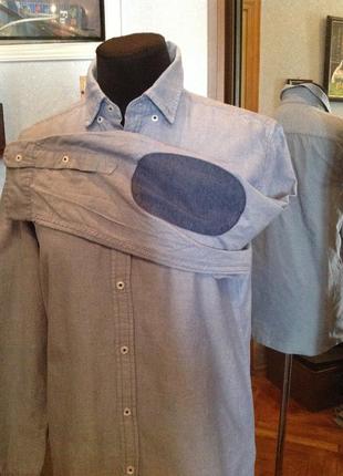 Натуральная рубашка с локтями бренда mustang, р. 48-503 фото