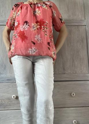 Италия красивейшая  шелковая блуза шелк натуральный вискоза блуза с открытыми плечами4 фото