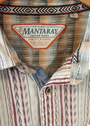 Брендовая винтажная рубашка mantaray хлопок