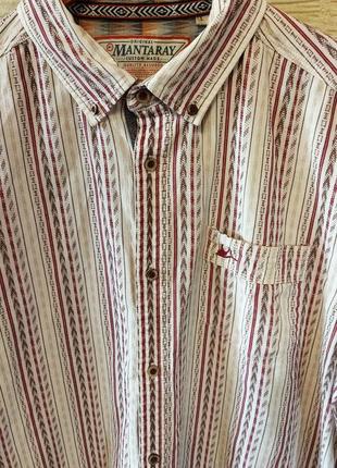 Брендовая винтажная рубашка mantaray хлопок