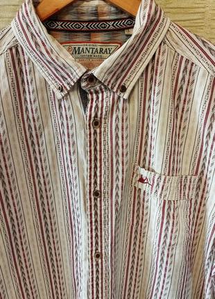 Брендовая винтажная рубашка mantaray хлопок