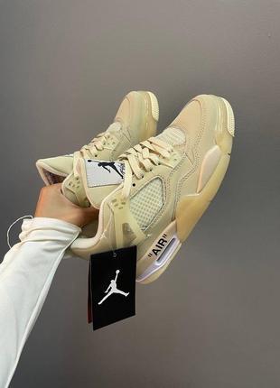 Кросівки nike air jordan retro 4 « off white beige »8 фото