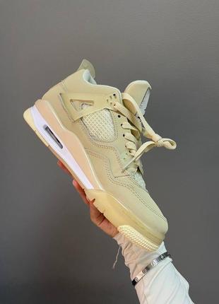 Кросівки nike air jordan retro 4 « off white beige »4 фото