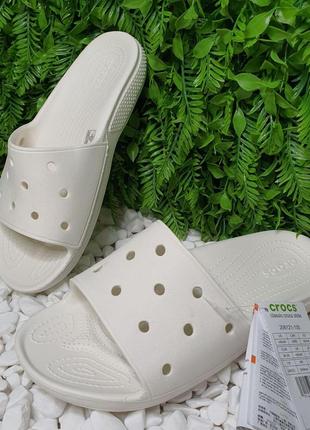 Білі шльопанці crocs classic slide