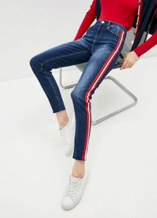Джинси жіночі slim fit з лампасами висока посадка р. 10 (38) select