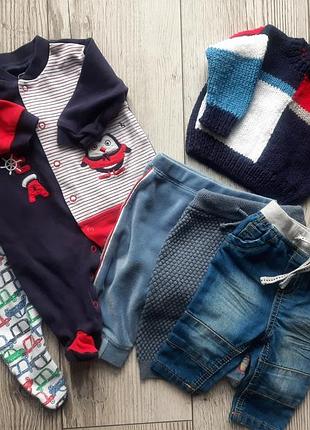 Великий набір пакет фірмових промов на новонародженого чоловічки слипики штани джинси джогеры у язаний светр, джемпер